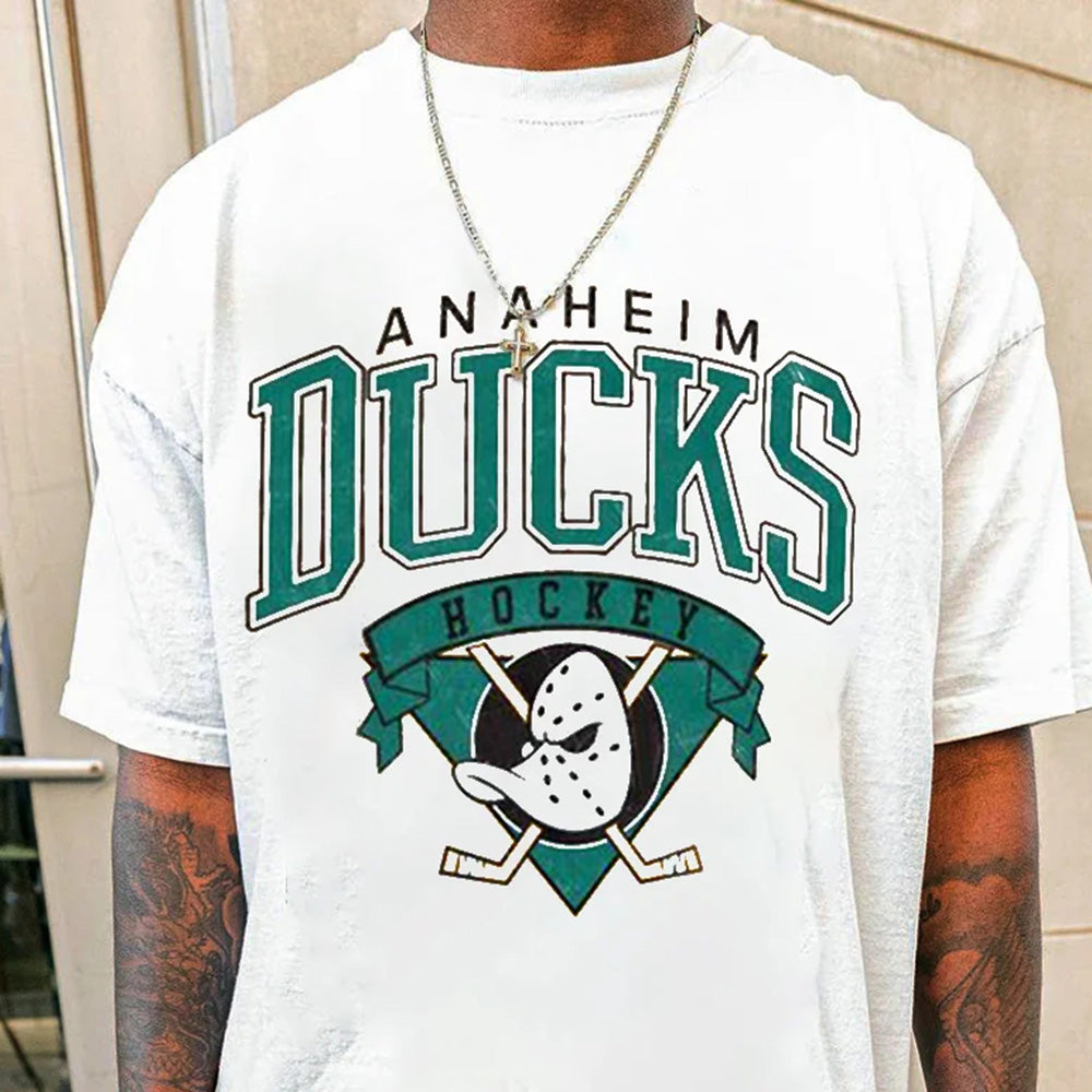 ANAHEIM DUCK Men's Vintage Streetwear Short Sleeve T-shirts