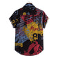 Cotton And Linen Printed Pocket Button-down Shirt