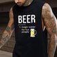 Beer Alphabet Graphic Print Loose Men's Tank Top