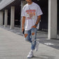 Basketball Graphic Print Casual Loose Men's Short Sleeve T-Shirt