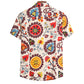 Cotton And Linen Printed Pocket Button-down Shirt