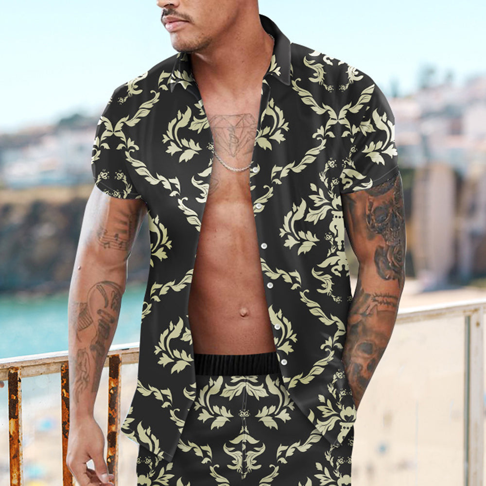 Men's Luxury Printed Shirts and Shorts Set