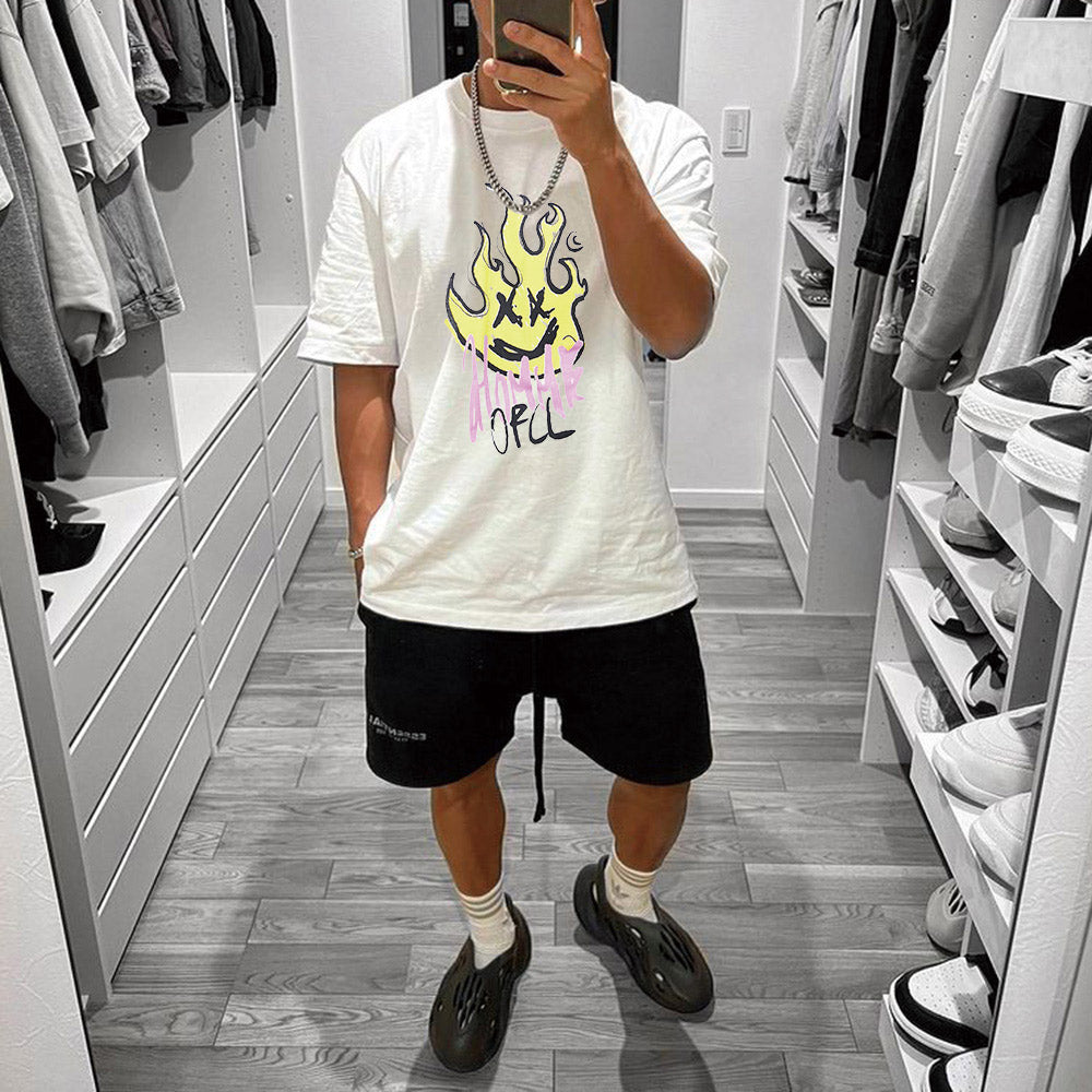 Graphic Print Loose Men's Short Sleeve T-Shirt