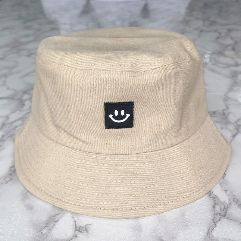 Embroidered Smiley Contrast Casual Bucket Hat