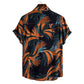 Cotton And Linen Printed Pocket Button-down Shirt
