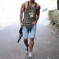 Monday Alphabet Graphic Print Men's Tank Top