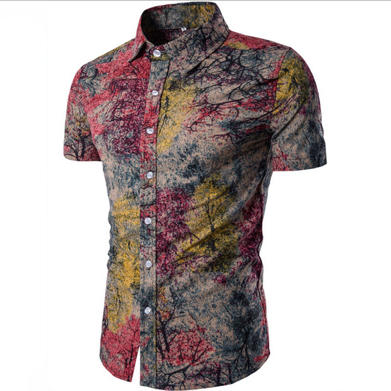 Men's lapel Print Two-piece Suit