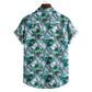 Cotton And Linen Printed Pocket Button-down Shirt