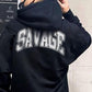Savage Back Print Fleece Oversize Hoodie 320g