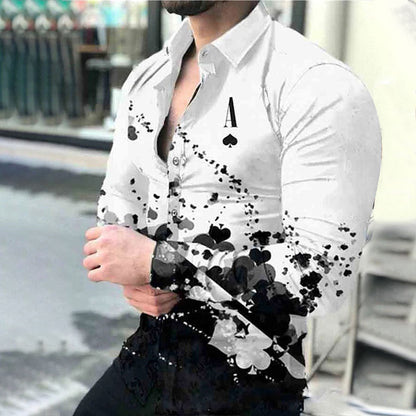 Casual Long-sleeved Printed Shirt