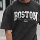 Boston Alphabet Graphic Print Loose Casual Men's T-Shirt