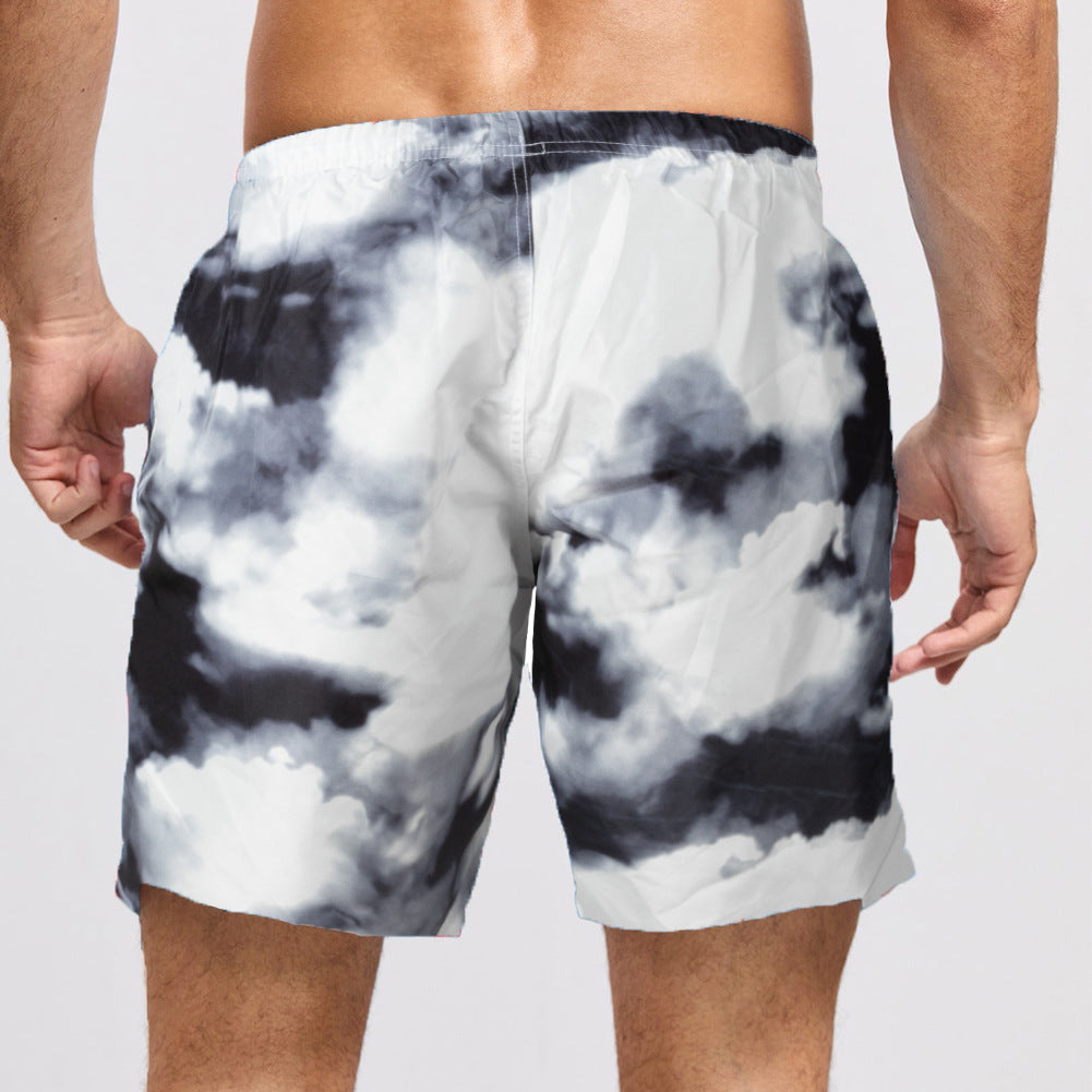 Tie Dye Contrast Print Casual Beach Vacation Men's Shorts