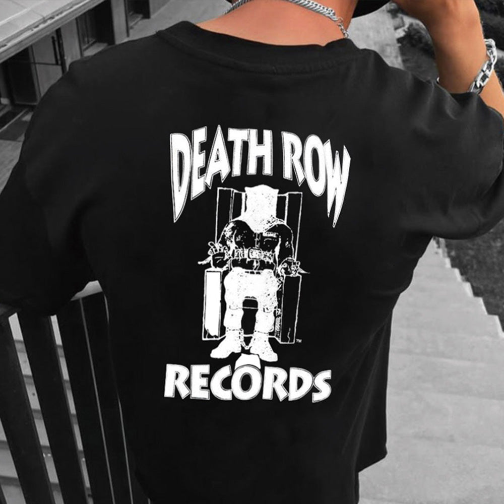 Death Row Graphic Print Loose Men's Short Sleeve T-Shirt