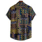 Cotton And Linen Printed Pocket Button-down Shirt