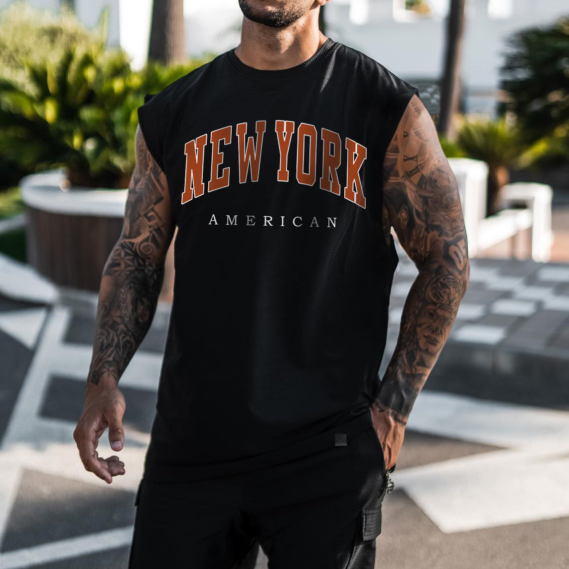 New York Men's Streetwear Casual Tank Top