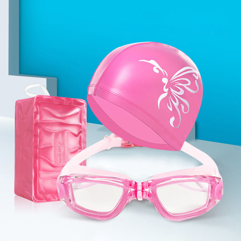 Five-piece Set Of Swimming goggles, Swimming Cap, Nose Clip, Earplugs,And Swimming Bag