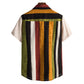 Cotton And Linen Printed Pocket Button-down Shirt