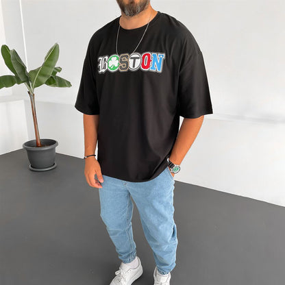 Boston Men's Casual Oversized T-Shirts