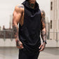 Athletic-inspired Mesh Panel Men's Cotton Hoodie Tank Top