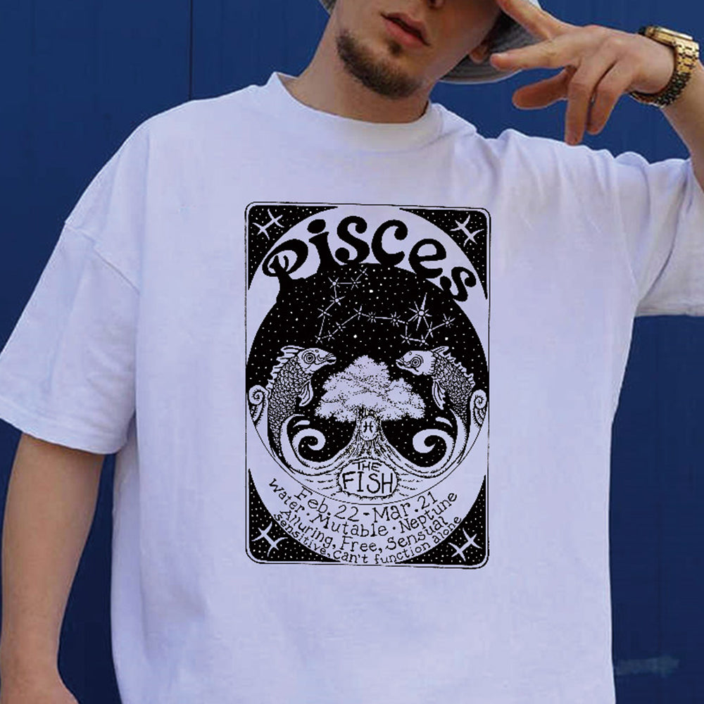 Pisces Graphic Print Casual Men's T-Shirt