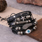 Fashion Braided Leather Bracelet Set