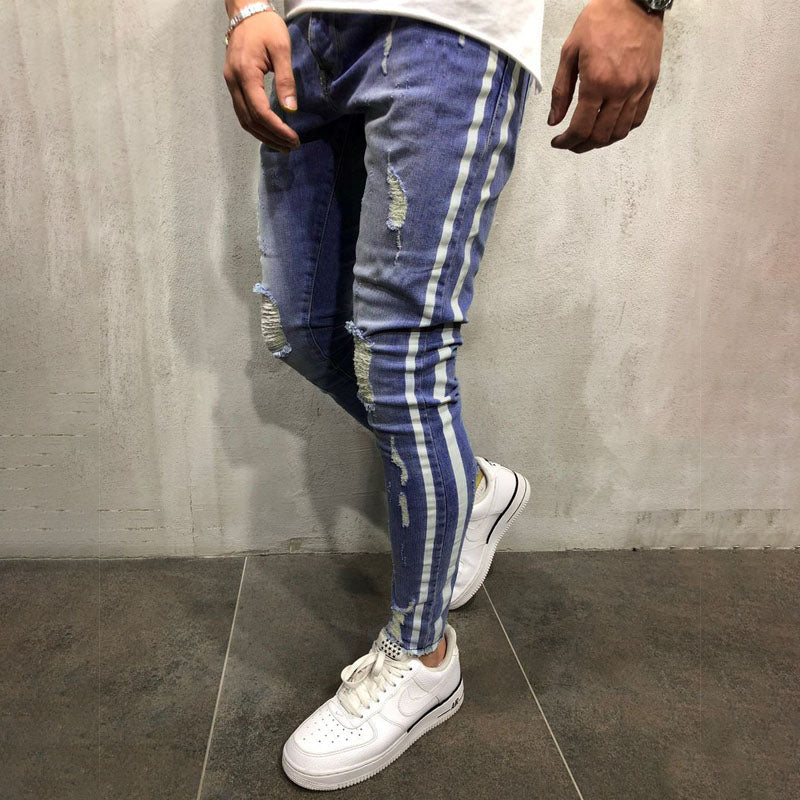 Ripped denim chinos