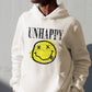 Unhappy Face Graphic Print Men's Oversize Hoodie, 320g