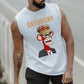 Saturday Alphabet Graphic Print Men's Tank Top