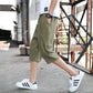 Casual Plain Men's Cotton Linen 7 Points Shorts