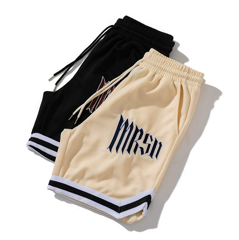 Men's Hip Hop Letter Embroidered Casual Shorts