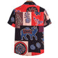 Cotton And Linen Printed Pocket Button-down Shirt