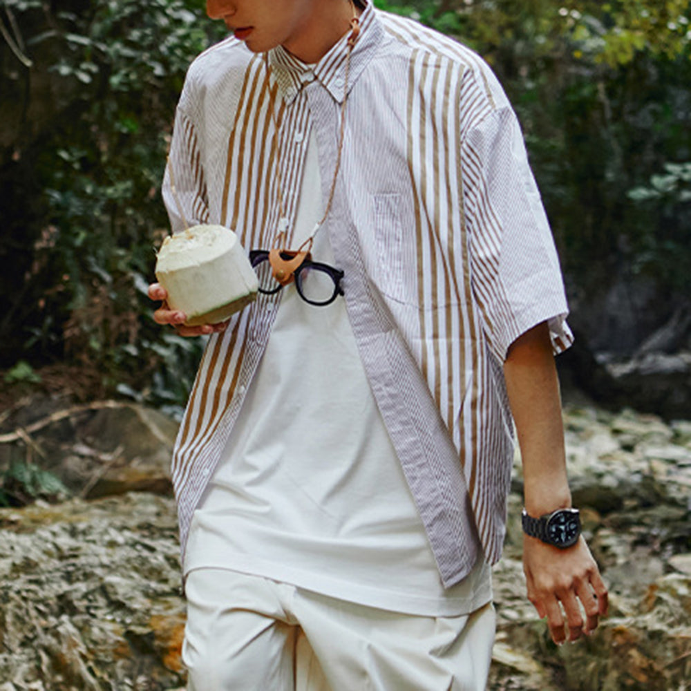 Loose Totem Print Casual Men's Short Sleeve Shirt