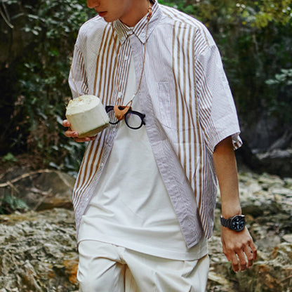 Loose Totem Print Casual Men's Short Sleeve Shirt
