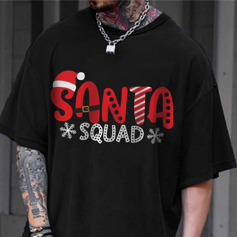 Christmas Santa Men's Casual Short Sleeved T-Shirts