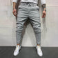 Small footed casual trousers lace up striped trousers