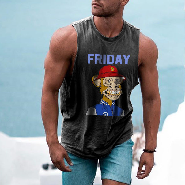 Friday Alphabet Graphic Print Men's Tank Top