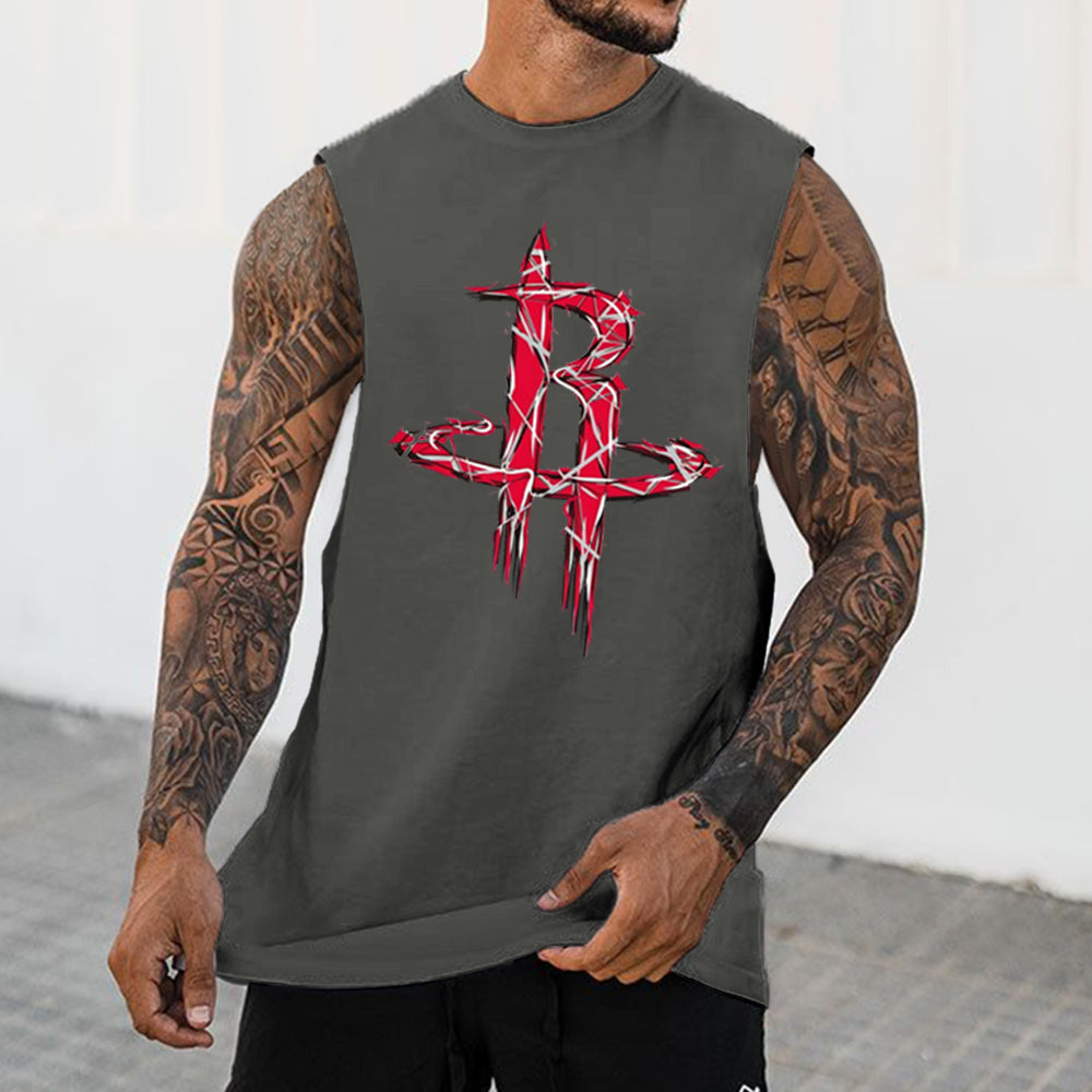 Rocket Graphic Print Casual Men's Tank Top