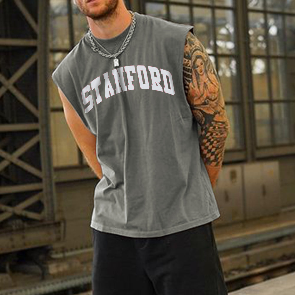 Stanford Men's Streetwear Tank Top Tracksuits-B