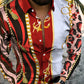 Unique Personality Trend Print Casual Beach Vacation Long Sleeve Shirt