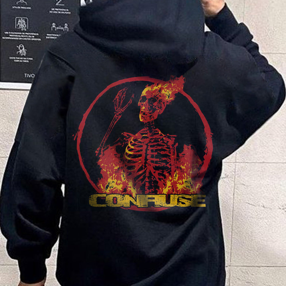 Skull Graphic Men's Casual Hoodie Sweatshirt