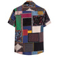 Cotton And Linen Printed Pocket Button-down Shirt
