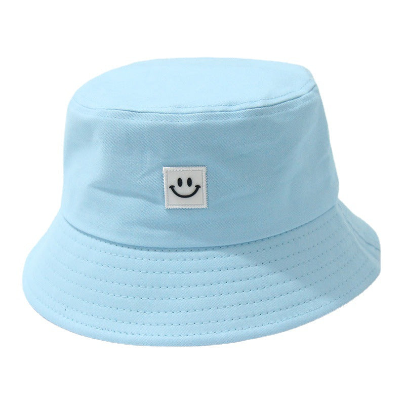 Embroidered Smiley Contrast Casual Bucket Hat