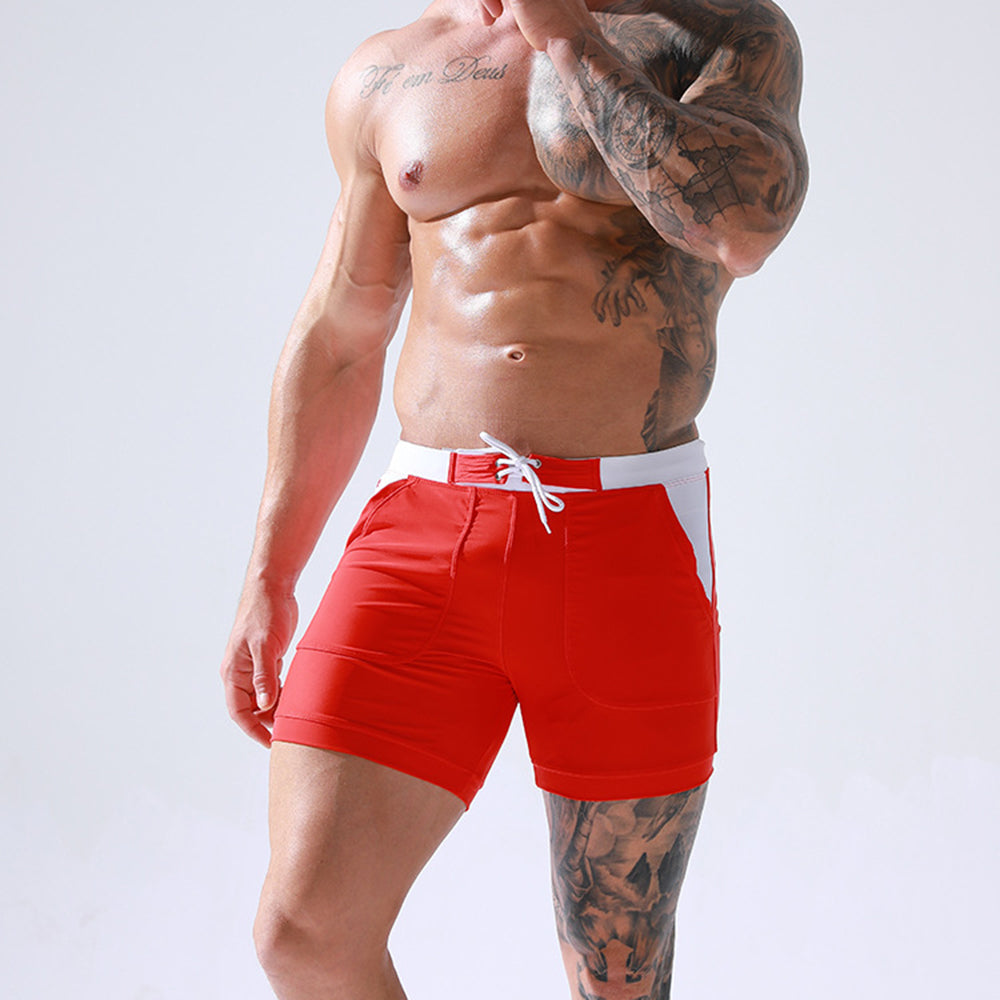 Men's Summer Drawstring Swim Trunks wit Pocket