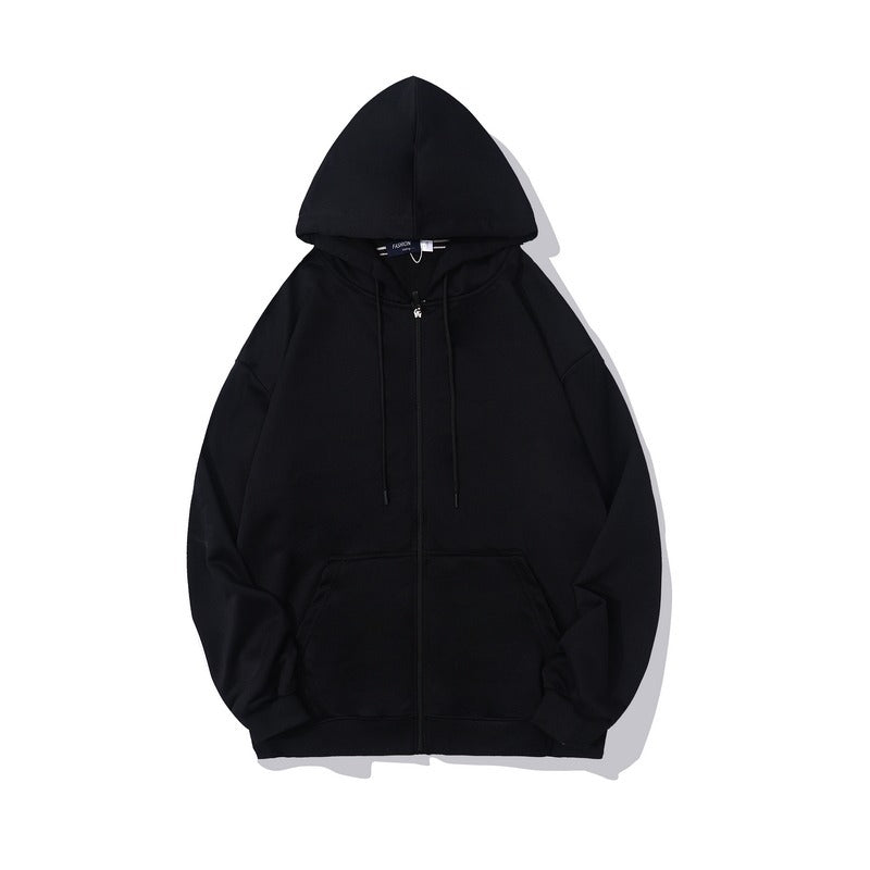 Men's Classic Streetwear Solid Color Zip Up Hoodies 300g