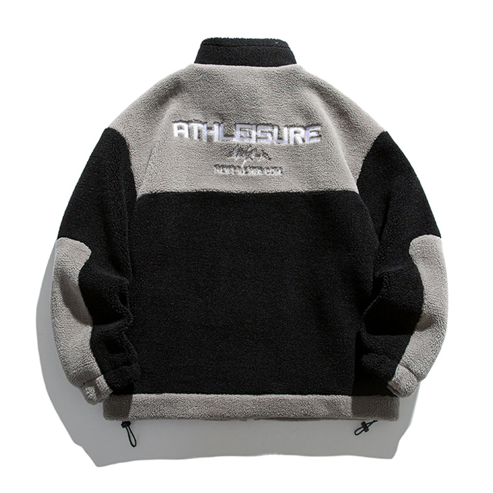 Men's Fashion Stitching Embroidery Sherpa Jackets