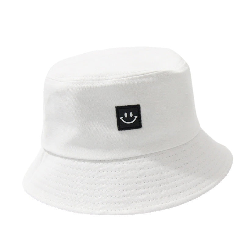 Embroidered Smiley Contrast Casual Bucket Hat