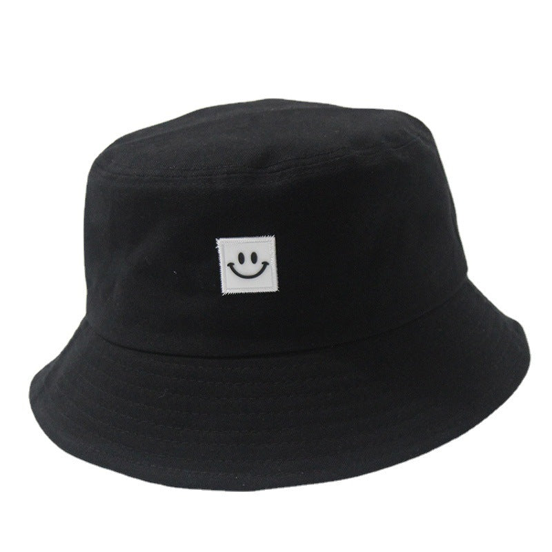 Embroidered Smiley Contrast Casual Bucket Hat