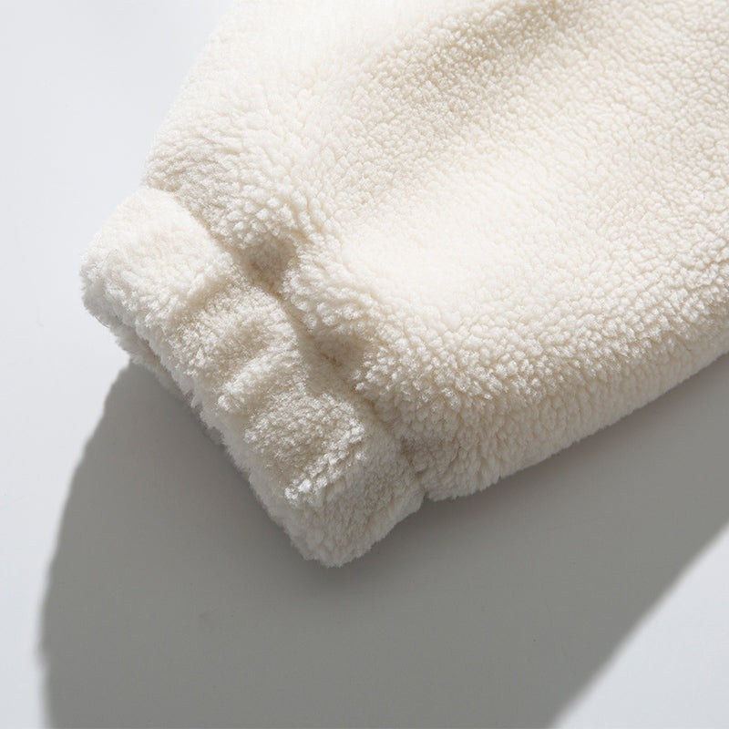 Men's Streetwear Zipper Up Hoode Sherpa Jackets