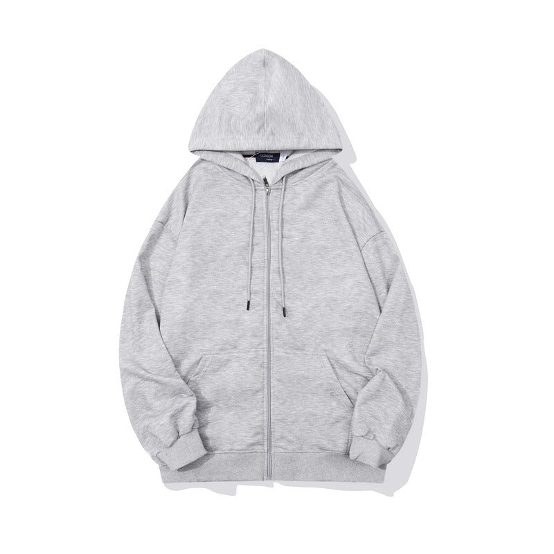 Men's Classic Streetwear Solid Color Zip Up Hoodies 300g