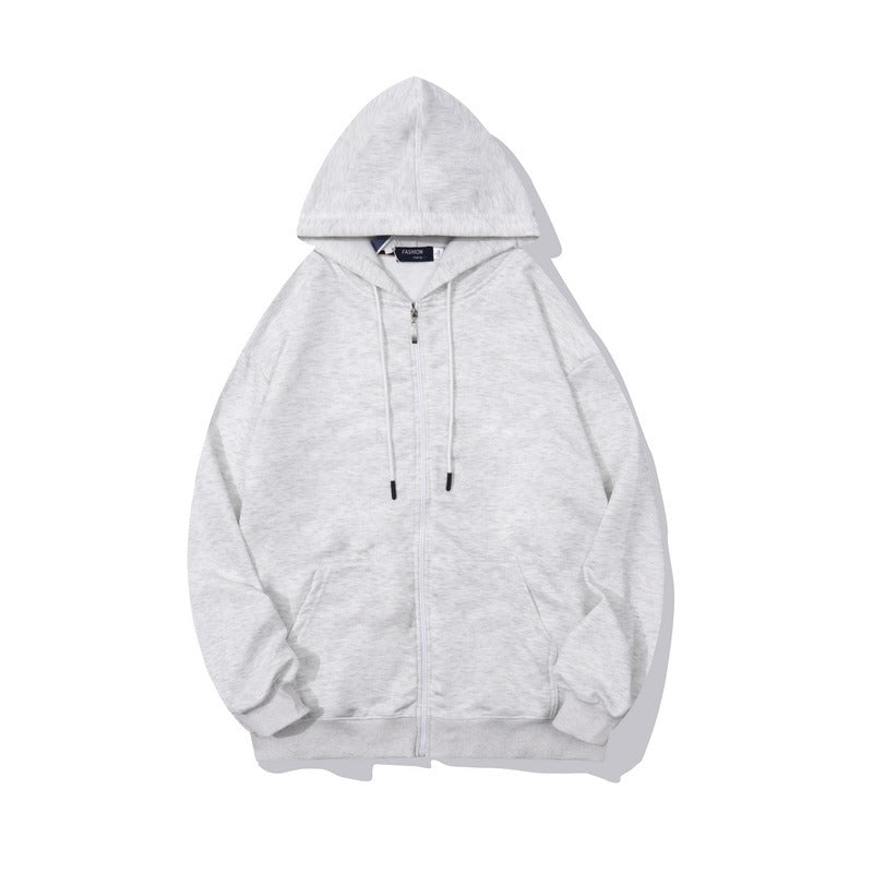 Men's Classic Streetwear Solid Color Zip Up Hoodies 300g